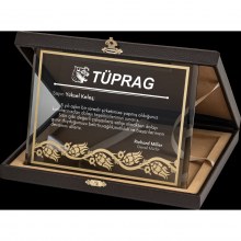 2104 Altın Yaldız Kristal Plaket