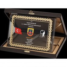 BM 2103 Altın Yaldız Kristal Plaket